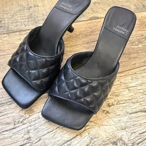 Jeffrey Campbell Black Quilted Mules